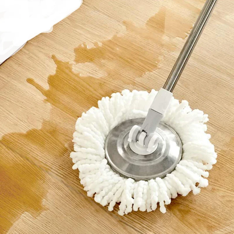 QUANGE Round Lazy Mop 360° Rotating Hand Pressing Spin Sewage Separation Wring Hand Free Mop with Bucket Home Kitchen Cleaner