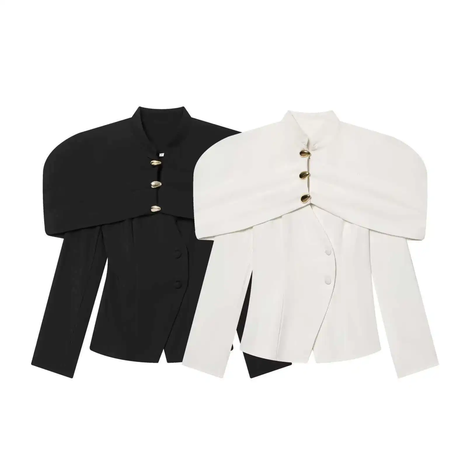 

Women's High Street Design Jacket Winter Fashionable Versatile Slim-Fit Blazer Solid Color Single-Breasted Long Sleeve Jacket