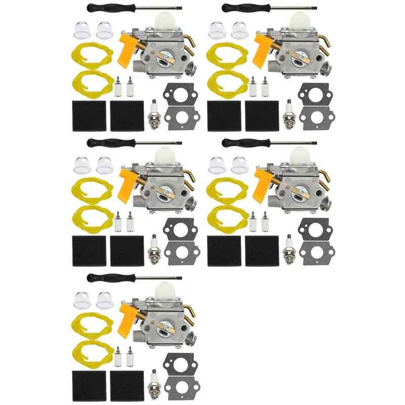 5X C1U-H60 Carburetor W Tune Up Kit Air Filter For Ryobi Homelite 25Cc 30Cc String Trimmer Brushcutter 985624001-B51B