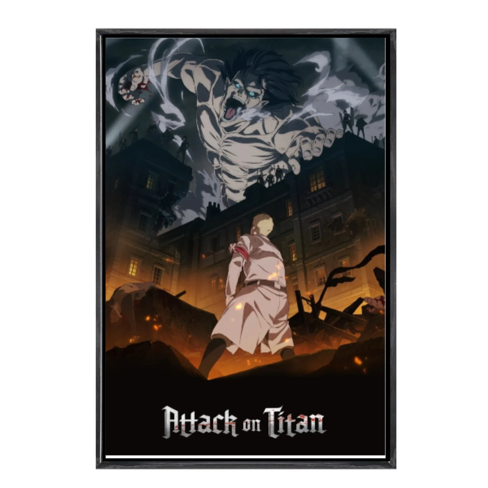 

Japanese Manga Multi-Size Canvas Poster Double Framed Wall Art,Attack on Titan Home Decor for Living Room Bedroom