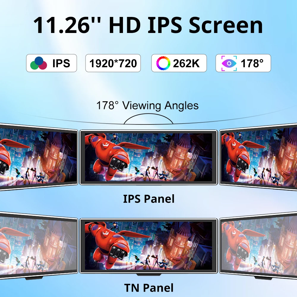 NEW 11.26 inch 4K DVR Wireless CarPlay and Android Auto Portable Dash Cam IPS Touch Screen Bluetooth Audio Dual Lens Recorder image 6