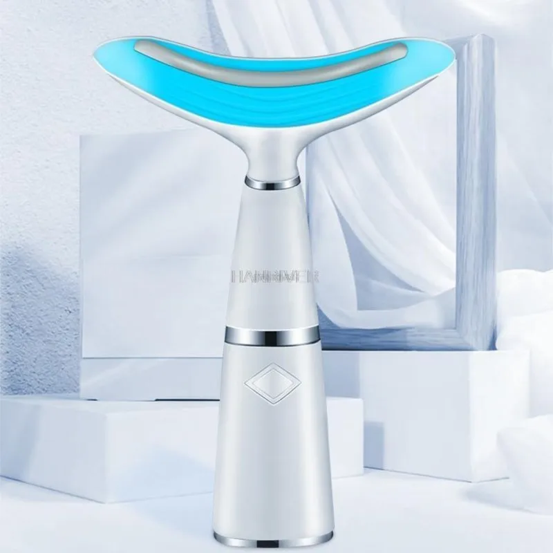 Gezicht Hals Massager Anti-Aging LED Licht Sonische Trillingen Warmte Rimpels Verwijderen Huidverstrakking Neklift Schoonheidsapparaat