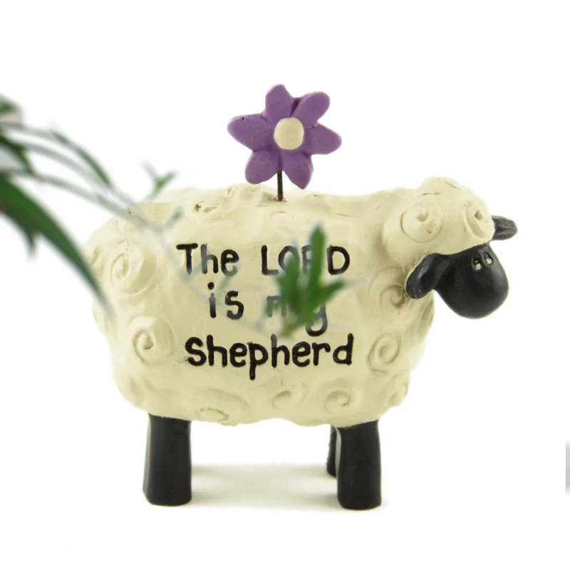I love Jesus The LORD is my shepherd Cute Little Sheep on Table Resin Decoration Living Room Home Decoration Birthday Gift