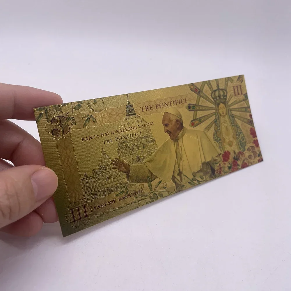 عالية الجودة البابا فرانسيس يحفى الذهب احباط الأوراق النقدية خورخي ماريو بيرجوجليو بابا فرانسيسكو الخيال بطاقات هدايا تذكارية #4