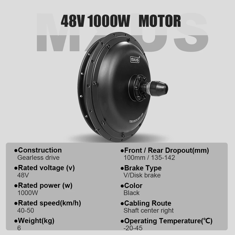 MXUS-motore del mozzo della ruota senza spazzole, Kit di conversione bici elettrica, 48V, 1000W, 2000W, 72V, 3000W, 5000W, marchio MXUS