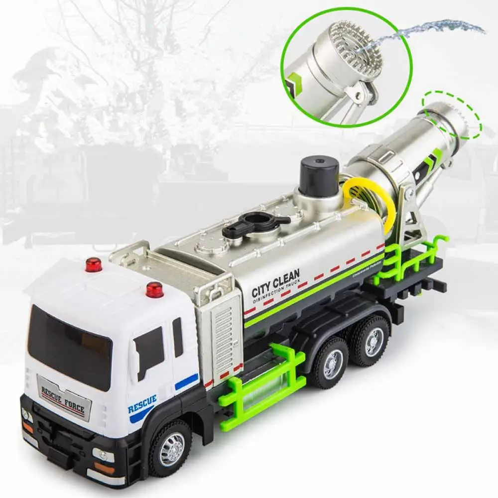 1/32 Model Car Light Sound Friction Spray Water Truck Toy Spray Truck Pull Back Diecast Toy for Truck Model Collectors Toys Gift