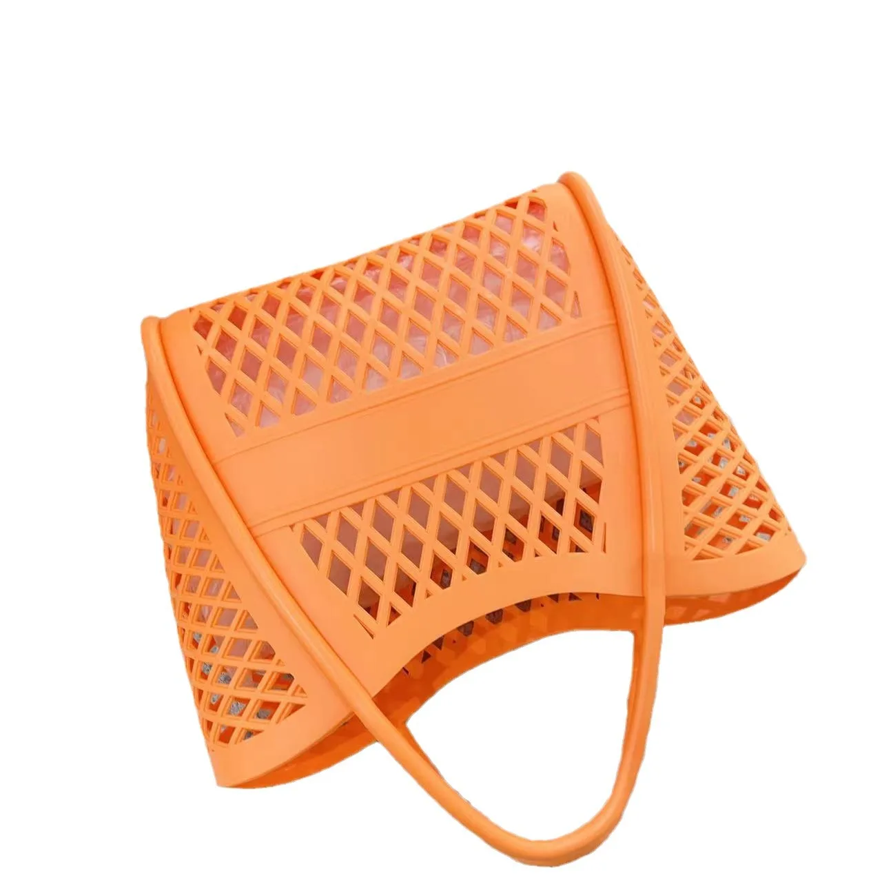 Jelly Handbag Silicone scavato cestino di verdure borsa da Picnic cestino della spesa borsa da spiaggia in PVC cesto portaoggetti per il lavaggio e