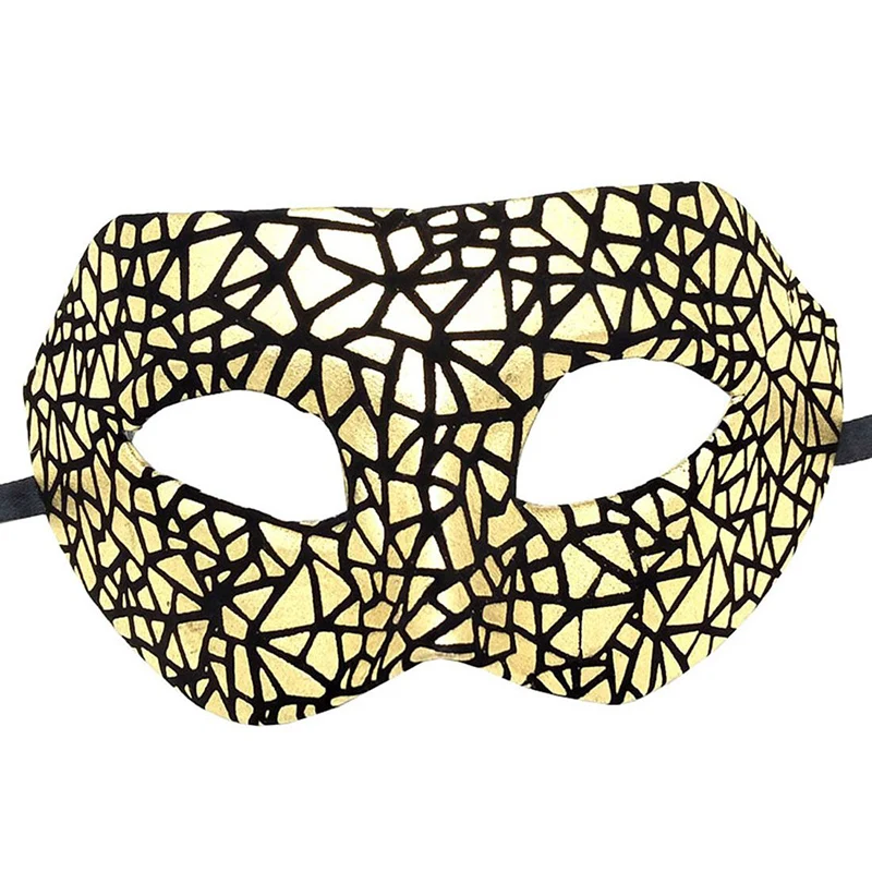 Venetian Masquerade Masks Women Men Polygon Lattice Floral Sequins Rhinestones Shiny Festival Easter Halloween Party Gold Silver