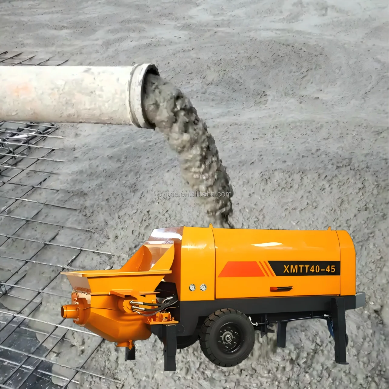 Mini bomba de hormigón móvil portátil con motor diésel y componentes centrales de motor para mezclar cemento y Bomba De Concreto