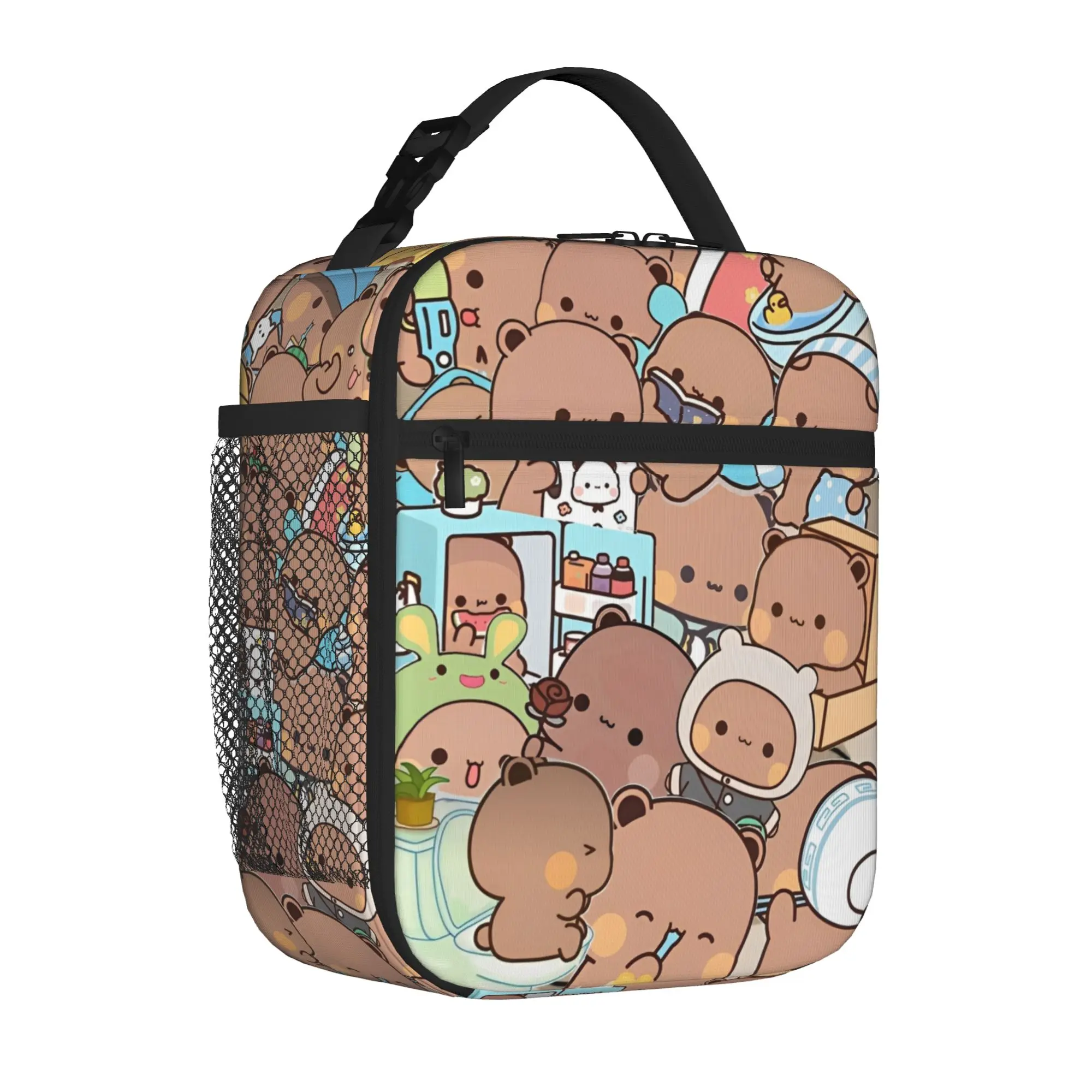 Bubu Dudu Panda Bears Cartoon Thermal Insulated Lunch Bag Picnic Cute Art Portable Food Bag Men Women Thermal Cooler Lunch Box