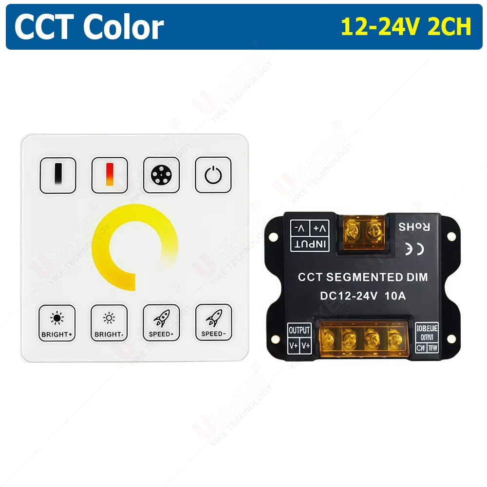 1 مجموعة RGB تحكم 5-24 فولت تيار مستمر 30A اللاسلكية RF اللمس يعتم التبديل 10A 86 لوحة باهتة عن بعد لشريط LED واحد CCT 5050