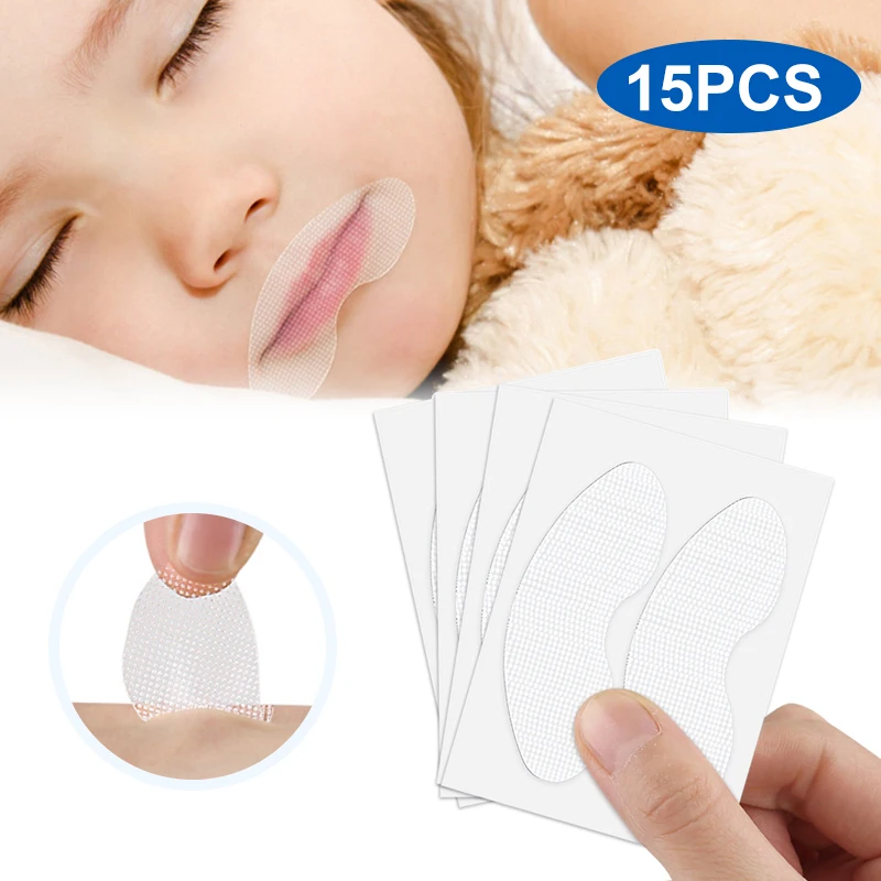 

15Pcs Anti-Snoring Stickers For Children Adult Night Sleep Lip Nose Breathing Improving Patch Mouth Correction Sticker Tape