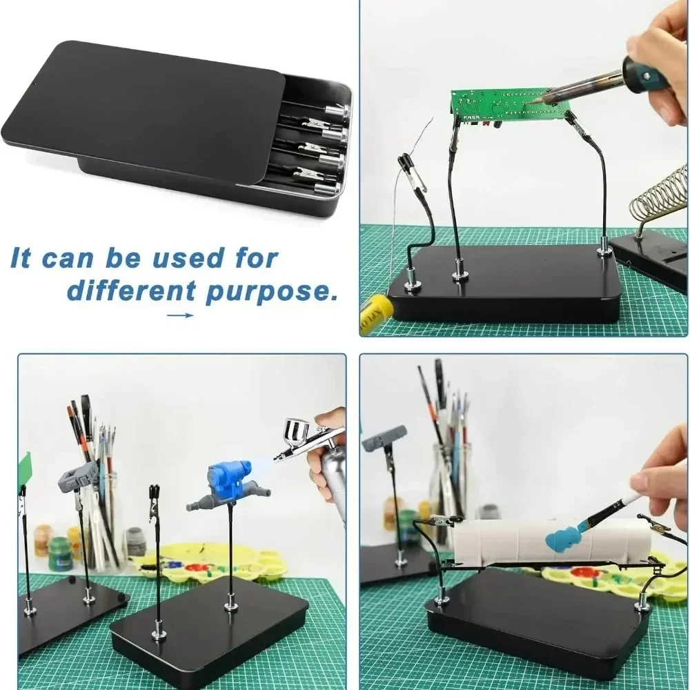 2026  Model Painting Stand Base Holder 12PCS Alligator Clip Sticks Magnetic Bendable for Airbrush Spray Hobby DIY Model Crafting