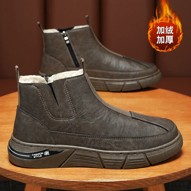 أحذية شتوية 2025 للرجال رياضية دافئة كاجوال مضادة للانزلاق ومقاومة للبرد في الهواء الطلق