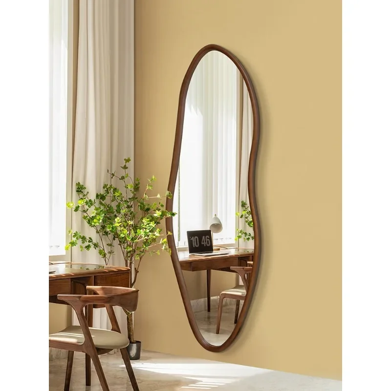 Literature and art solid wood full-body mirror antique full-length mirror household wall-mounted fitting room entrance decorativ