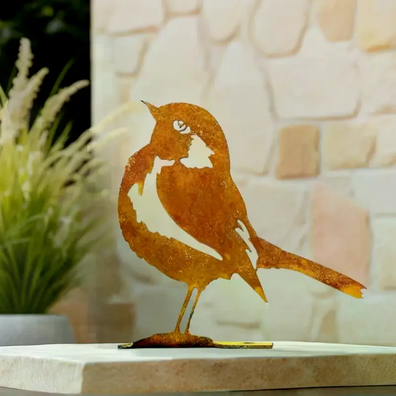 NEW Rust-Colored Bird Comfortable Home And Garden Decoration Country Metal Artwork Backyard Wall Decoration Iron Garden Decorati