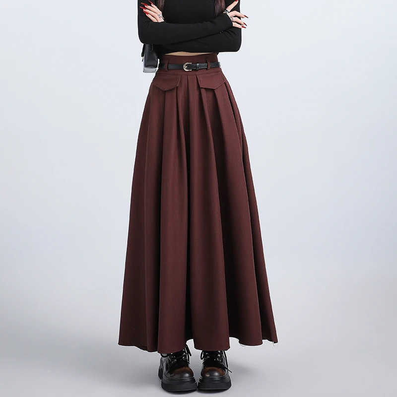 Women's Ancola Red Suit Long Skirt with a Combination of Classic and Modern Styles in 2024 Autumn