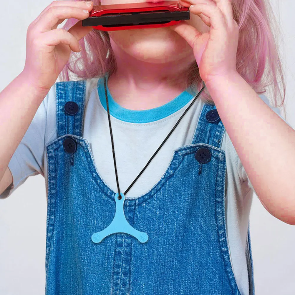 

2pcs Silicone Pendant Necklace Kids Toy Safe Baby Chewing Sensory Necklaces Small Size Easy Hold Premium Material Gifts