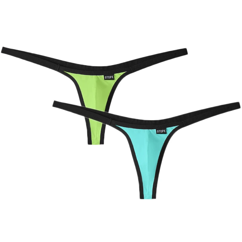 2 Stks/partij Mannen String En G-String Ondergoed Lage Tasje Slipje Sexy Jockstrap Bikini Tanga Hombregay Sissy T-Back Onderbroek