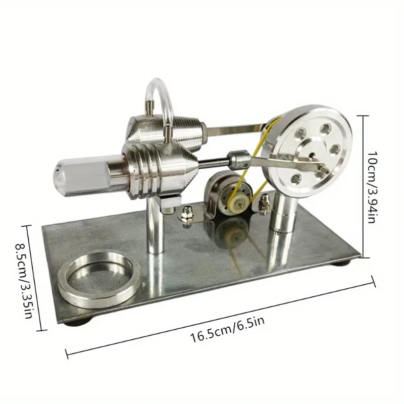 Air Stirling Engine Alternator Aluminum Alloy External Combustion Engine Physics Science Educational Collection Gift