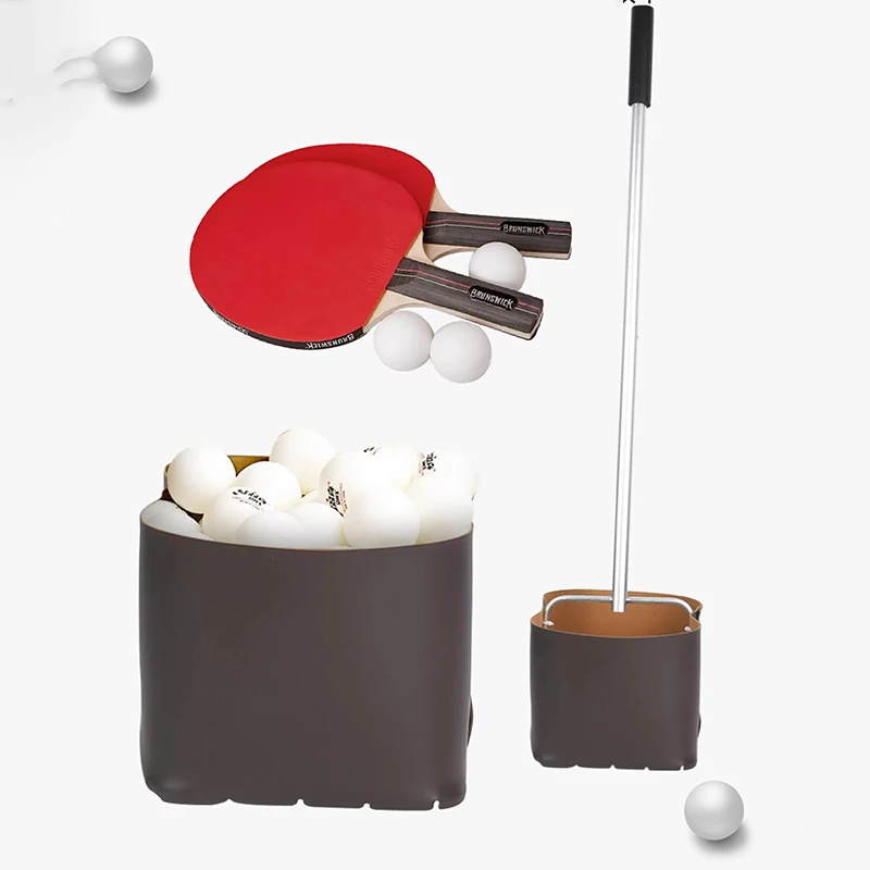 Adjustable Table Tennis Ball Picker Lightweight Table Tennis Pick Up Basket Large Capacity Ping Pong Bucket Metal Sports Parts