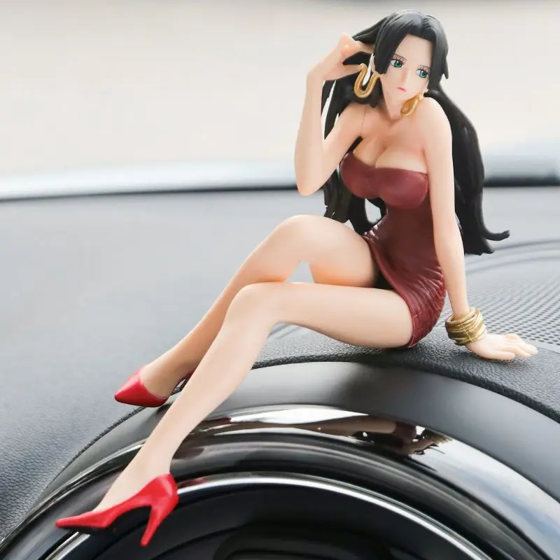 Figuras de Anime de una pieza, Boa Hancock, sofá, vestido rojo, modelo de colección, juguetes para niños, figura de acción, decoración de coche, adornos, regalos, 10Cm