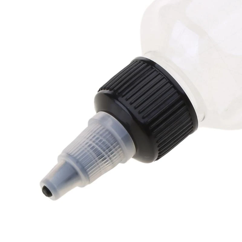 652F 10pcs Squeeze Oil Dispenser Bottles 100ml Plastic Bottles with Pointed Mouth Lid