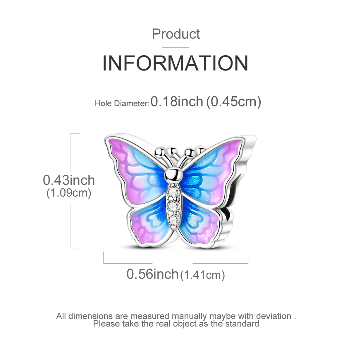 

CYMYSS 2025 New 925 Sterling Silver Blue Purple Butterfly Insect Beaded Boutique Birthday Party Gift Trend Jewelry Women's Beads