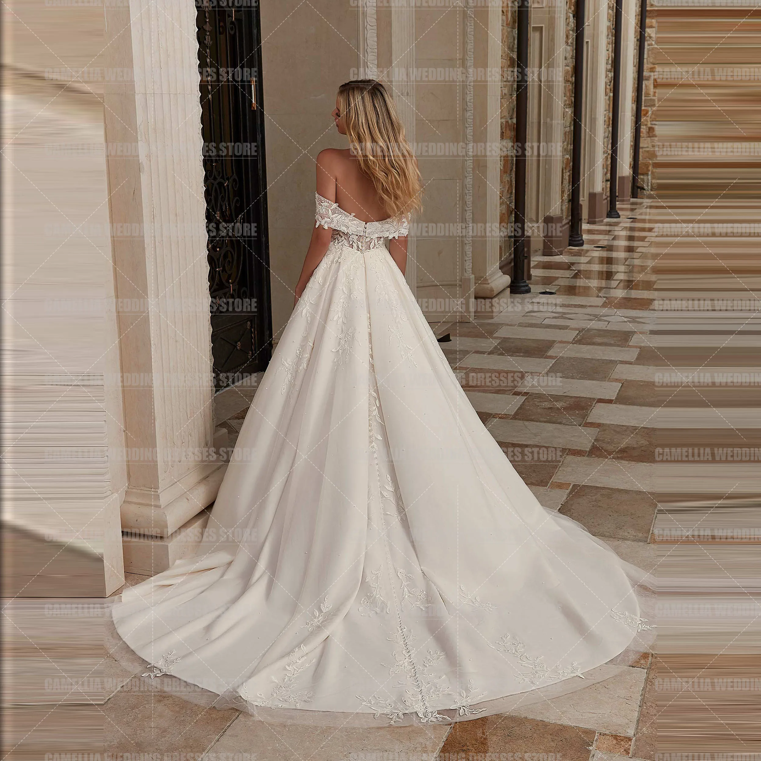 Robes de mariée A-ligne Boho pour femmes, appliques sexy, sur le côté initié, fendues, princesse formelle, mariée élégante, tout ce qui est éducatif, 2024