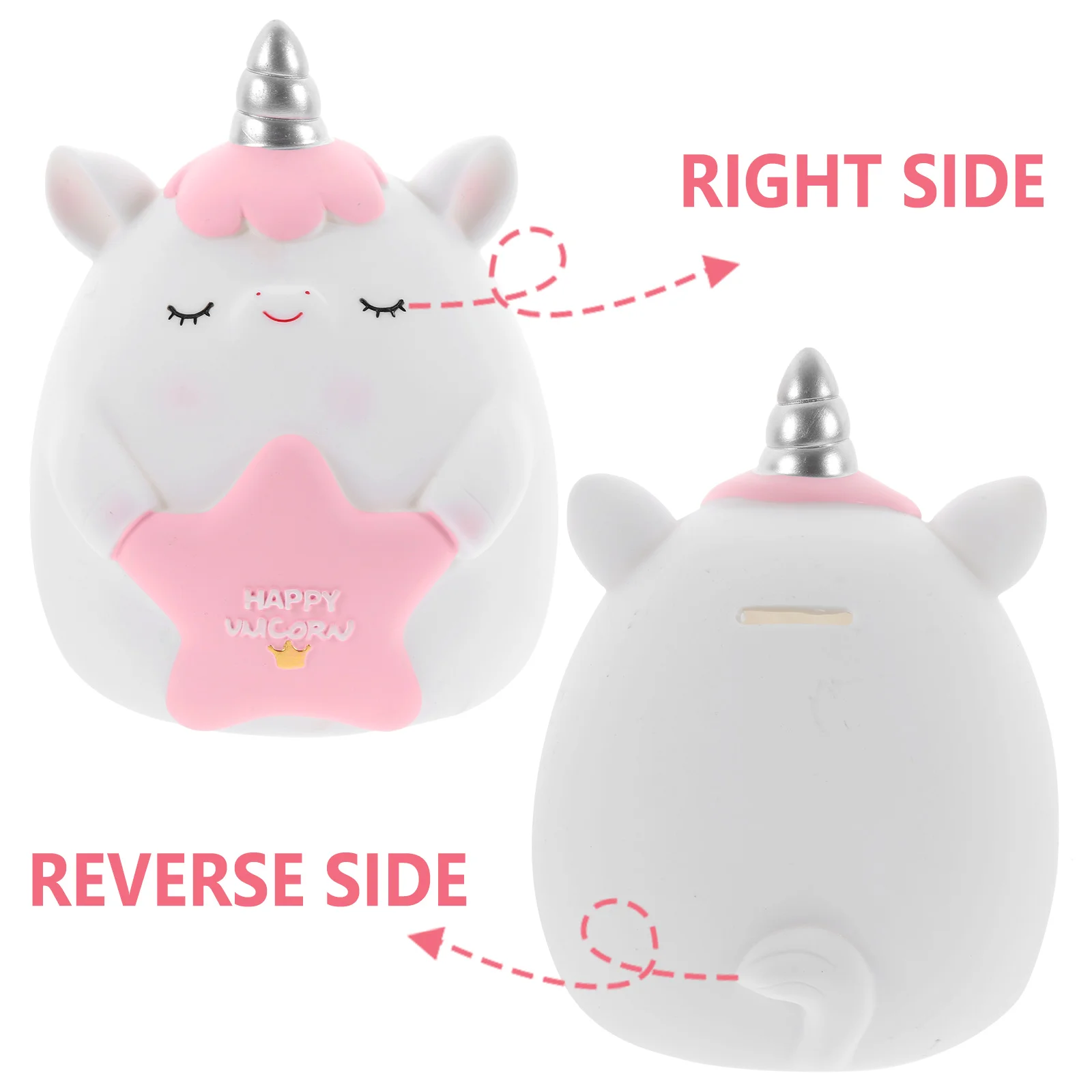 

Lovely Unicorn Piggy Bank Vinyl Coin Saving Jar Desktop Decoration Gift For Christmas Birthday Festival Reusable Money