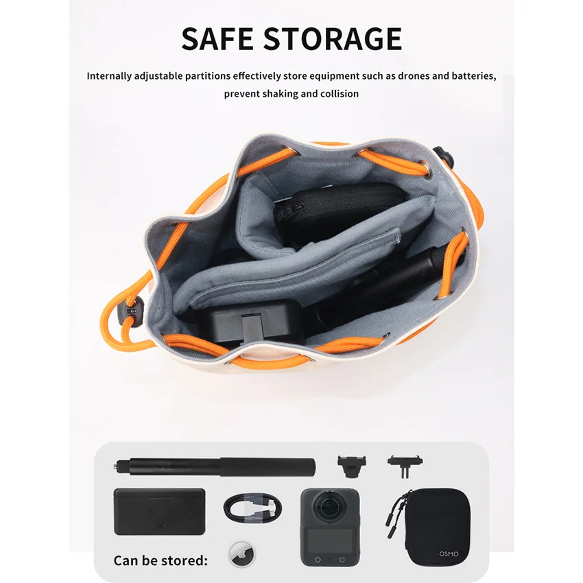 Untuk DJI OSMO 360 Tas Penyimpanan Kapasitas Besar Anti Gores Tahan Air DIY Tas Bahu Kulit Modis Aksesori Drone