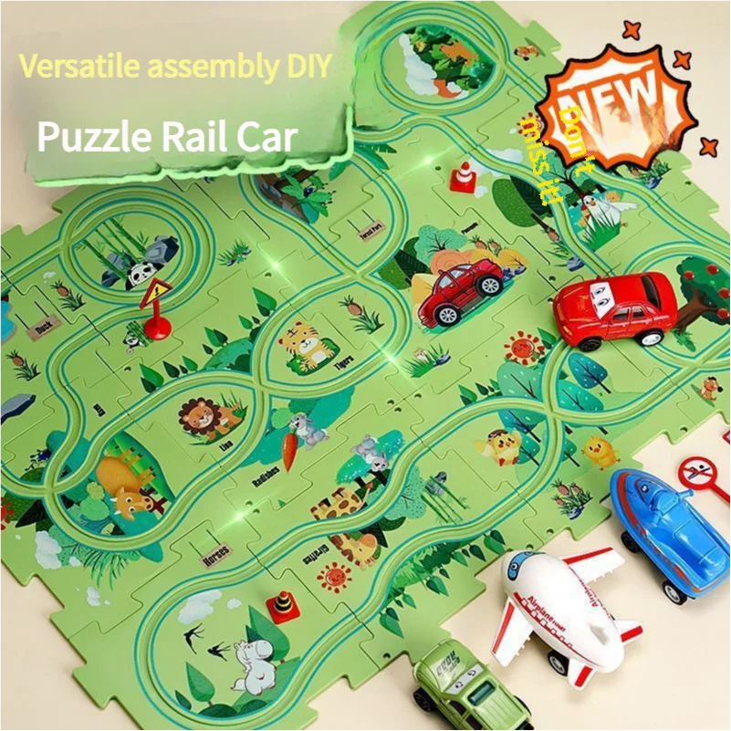 

Children's puzzle rail car to build DIY assembled toy car