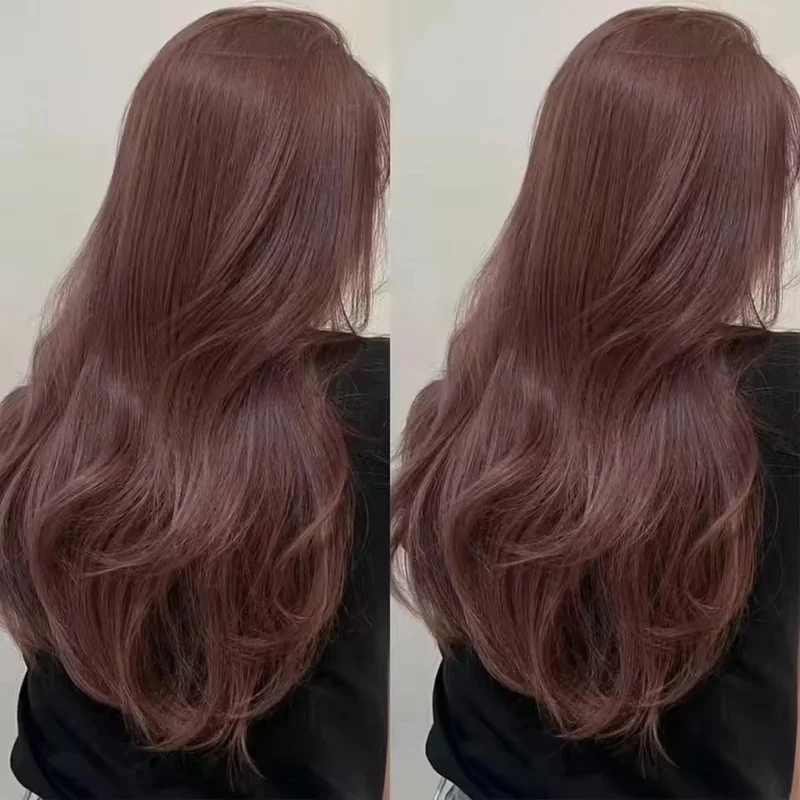 Women Caramel Pink Brown Human Hair Straight Lace Front Wig 200% Density
