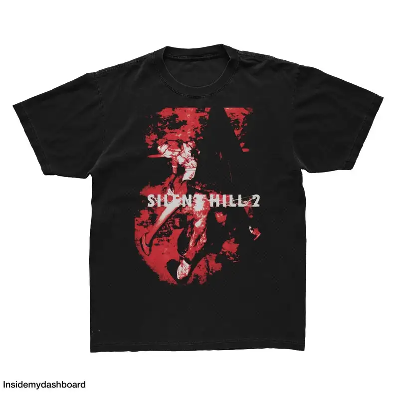 Silent Hill 2 Blood Splattered Horror T-Shirt, Cult Classic Horror Game Merch, Horror Graphic Tee, Silent Hill T-Shirt