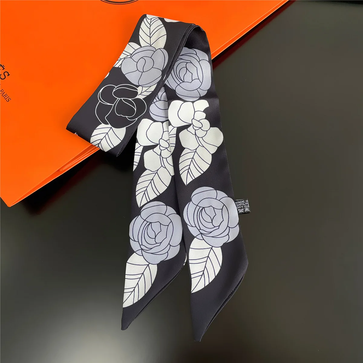 Brand Scarf Design Rose Bag 100% Silk Scarves Women Fashion Neckerchief Scarf For Ladies Hair Accessories Foulard Headbands