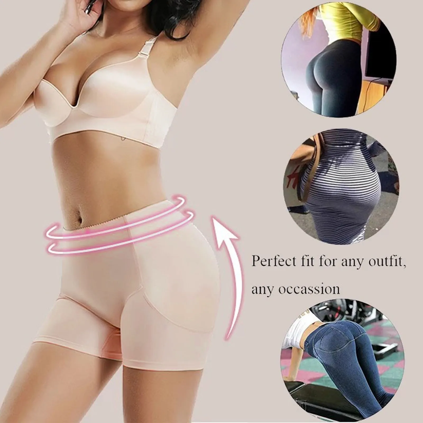 Women Waist Underwear Hip Enhancer Pads Control Panties Firm Control Shapewear Thigh Slimmer Shapewear Padded Panties