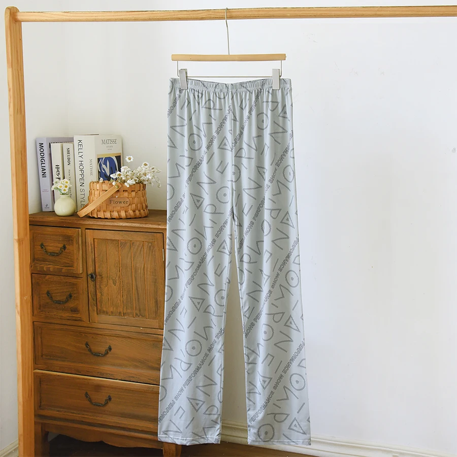 Extra Large Size Stylish Pajama Pants for Men, Spring and Autumn, Plus Size, Oversized, Casual Long Pants, Thin Style, Home Wear Pants, image 17