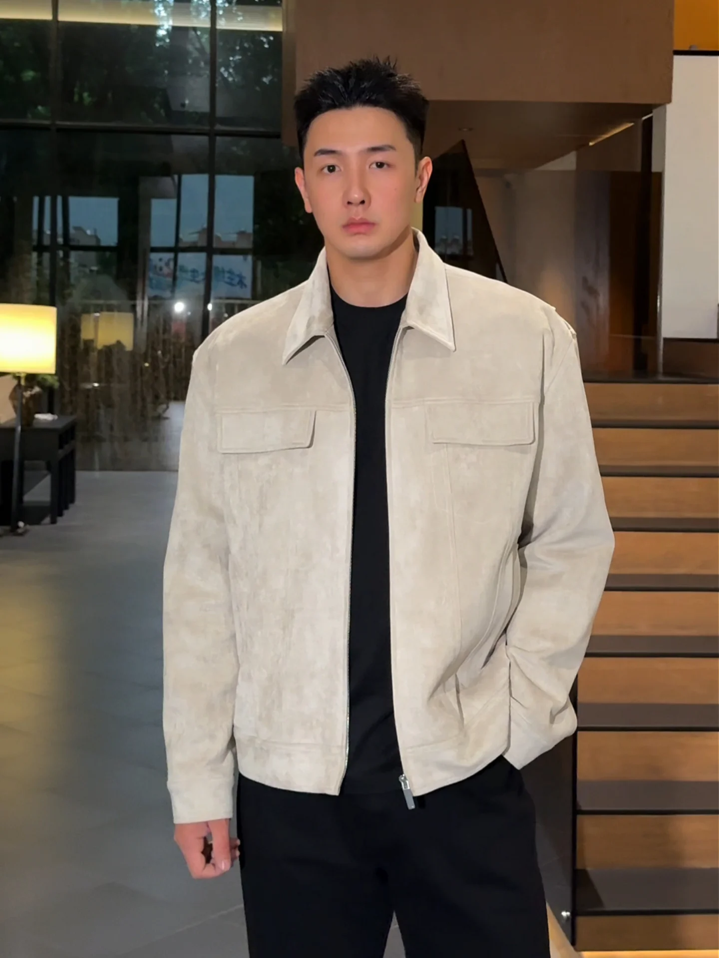 

Новая винтажная мужская одежда премиум-класса Jaet Autumn Faion Trend, простая верхняя одежда из Гонконга Sle, элегантное ощущение