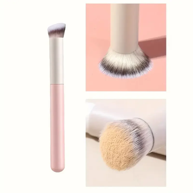 1 brocha correctora rosa, manga de sombra de ojos rosa, brocha de maquillaje, pluma mezcladora, herramienta de belleza profesional, brocha de maquillaje