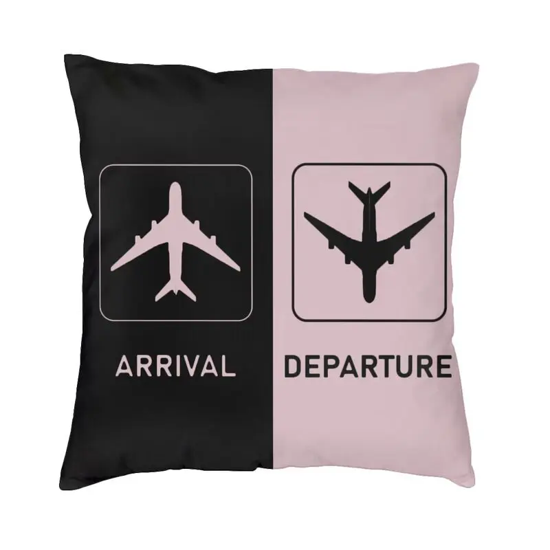 Custom Plane Arrivals And Departures Pillow Case Decoration 3D  Printing Aviation Aviator Airplane Cushion Cover for Sofa