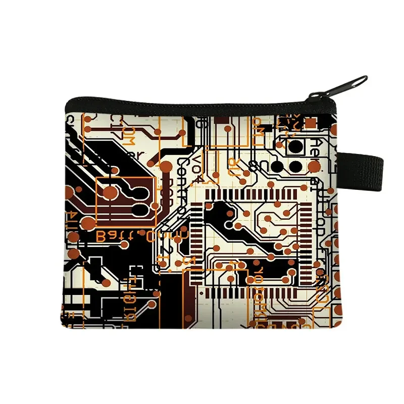 Chip elettronico portamonete portafoglio uomo circuito stampato carta di credito borsa per soldi Mini borsa e pochette borsa da donna borsa per ragazzi