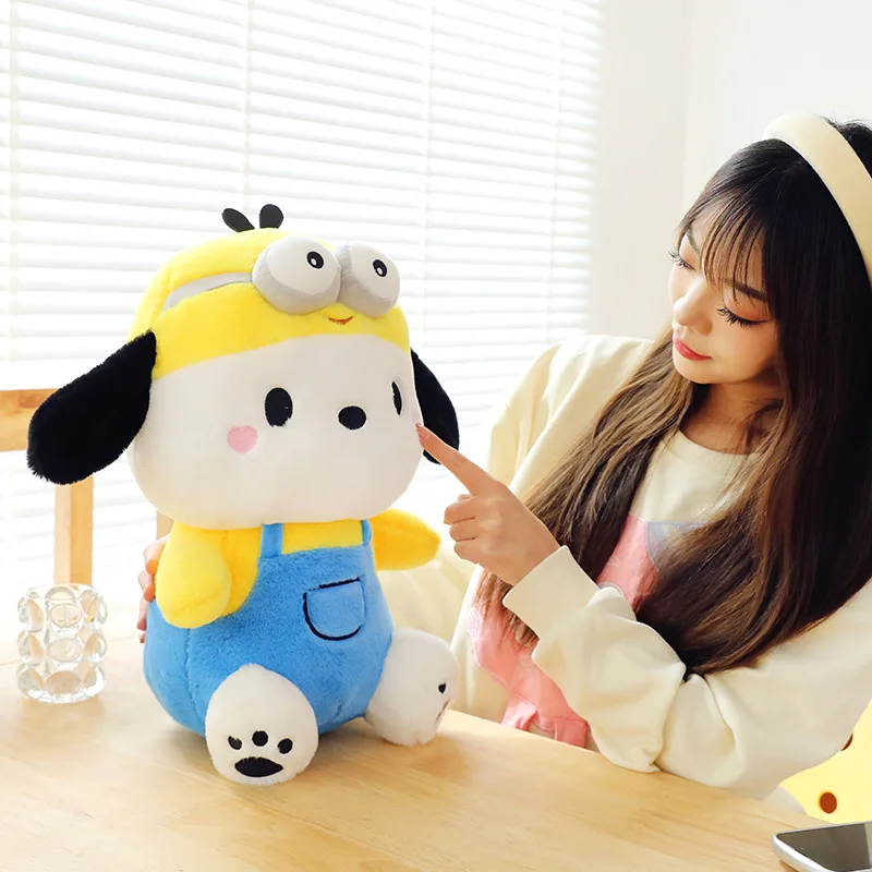 Anime Sanrio Cosplay Cross-dressing Puppe Minion Pacha Hund Plüsch Spielzeug Kissen Nette Große kinder Geburtstag Geschenk Dekoration