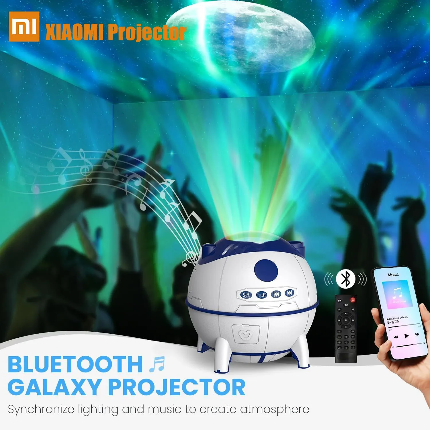 Xiaomi Galaxy Projector Space Night Light Starry Sky Star Projector Bluetooth Speaker RGB LED For Bedroom Gift For Mom Children