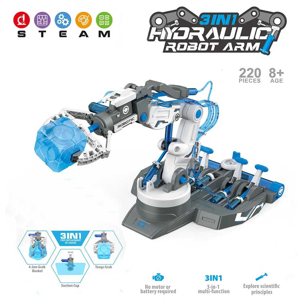 Children's Toy DIY Assembly Hydraulic Manipulator Scientific Experiment Project · Kit Construction Assembly Robot Boy Toy Gift