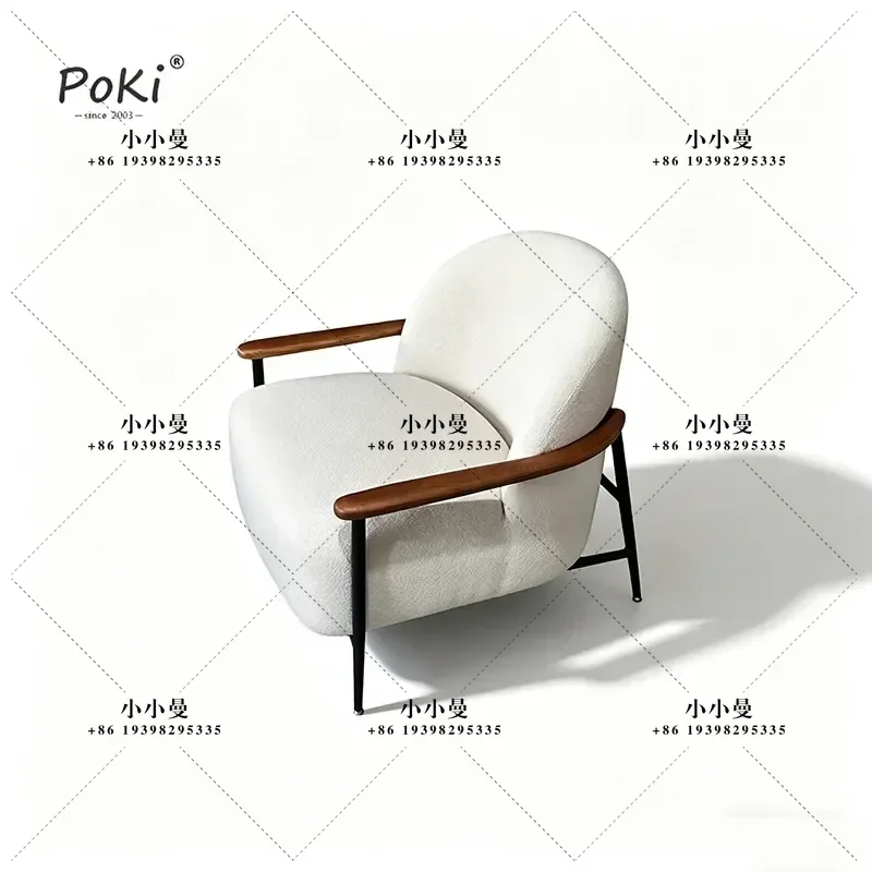 Modern minimalist designer fabric art single hotel villa living room business negotiation single chair