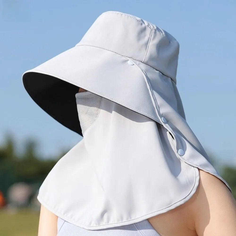 Wide Brim Sunscreen Fisherman Hat Lightweight Full Face Cover Sunshade Sun Hat Sun Protection Neck Guard Picking Tea Hat Hiking