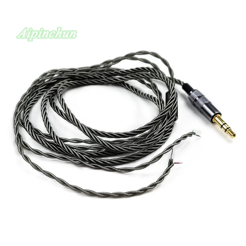 3-полюсный штекер 3,5 мм, мягкий ТПЭ кабель для наушников «сделай сам», запасной провод для ремонта наушников, шнур серого цвета