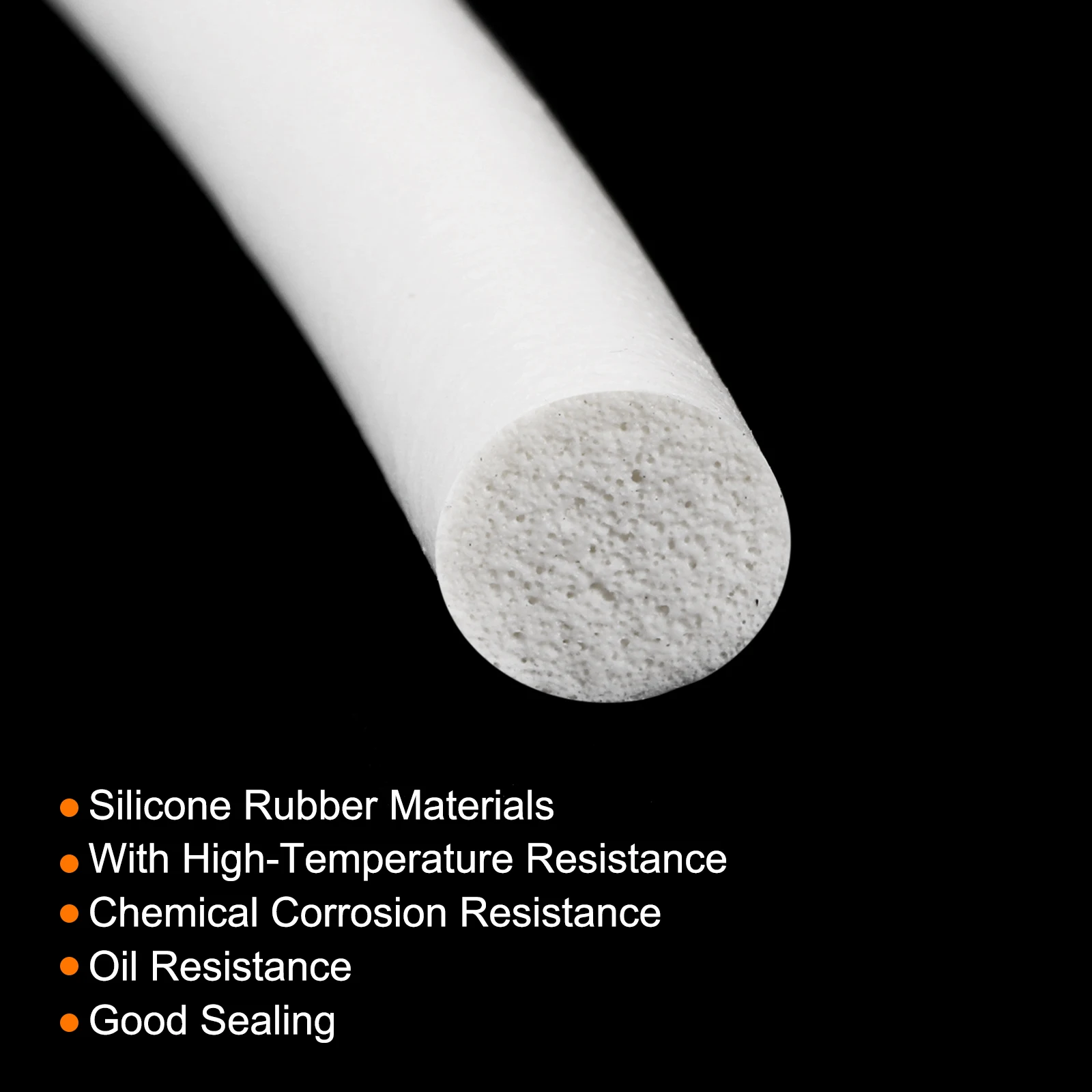 4-12m White Silicone Foam Seal Strip 1-4mm Dia Sponge Rubber Weather Seal Strip Solid Round Rubber Cord for Machinery Industries