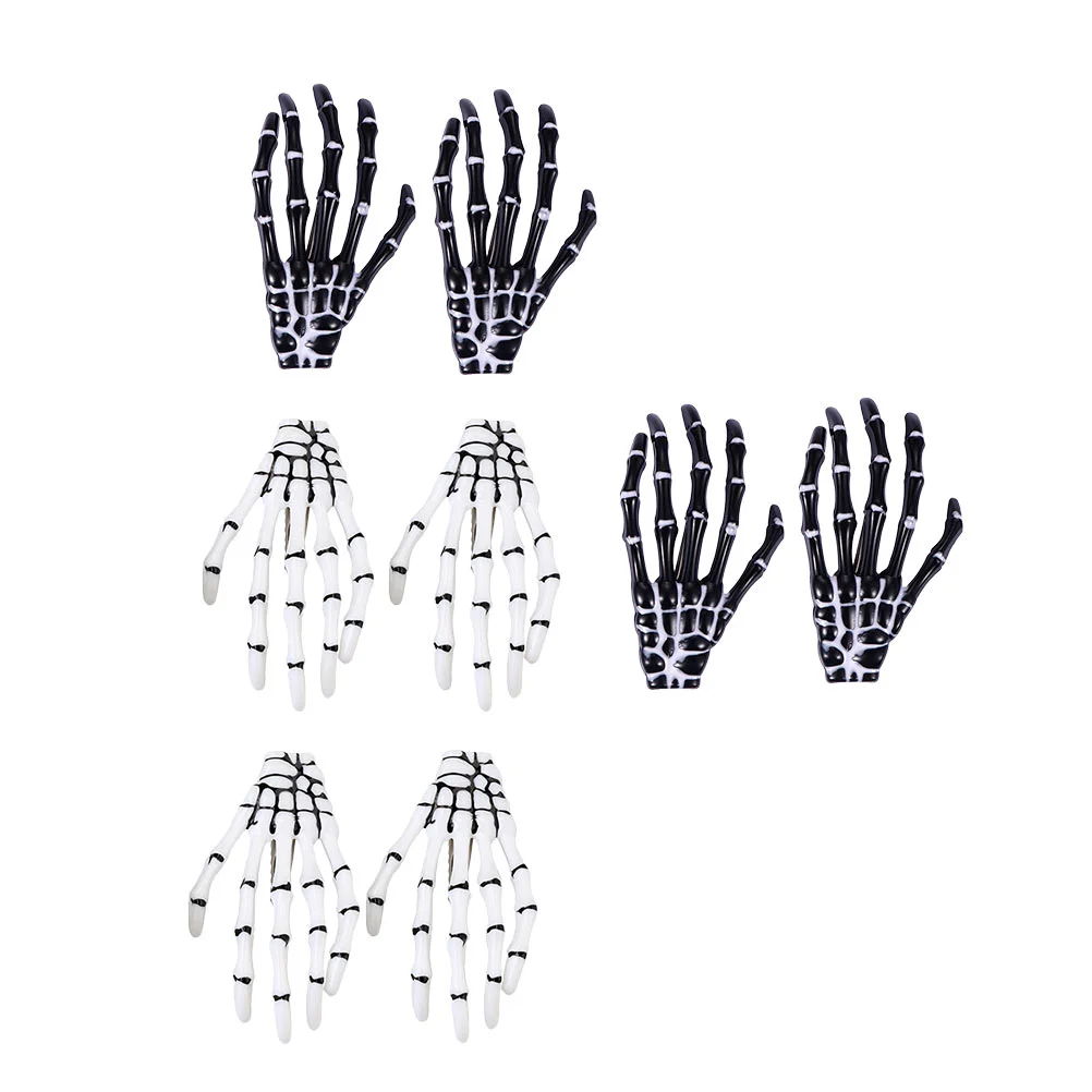 8 Pcs Hand Bone Hair Clip Halloween Accessories for Parties Clips Earth Tones Women Barrettes Resin Party Hairpins