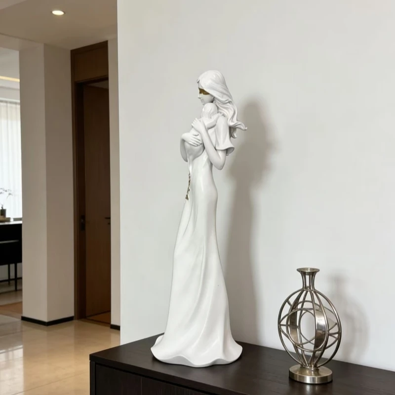 Mother and Child Goddess Statue Resin Statue Mother Gift Modern Home Decoration Living Room Bedroom Study Office Desk Ornament
